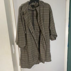 Grey Tan Plaid Blazer